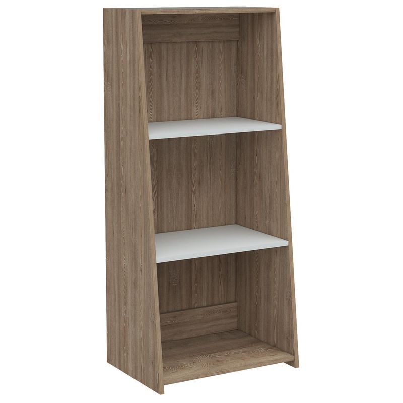 TUHOME - Estante Note Melamina 3 Nivel(es) 53.1x120x37.9 cm Blanco/Miel