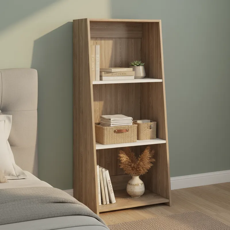 TUHOME - Estante Note Melamina 3 Nivel(es) 53.1x120x37.9 cm Blanco/Miel