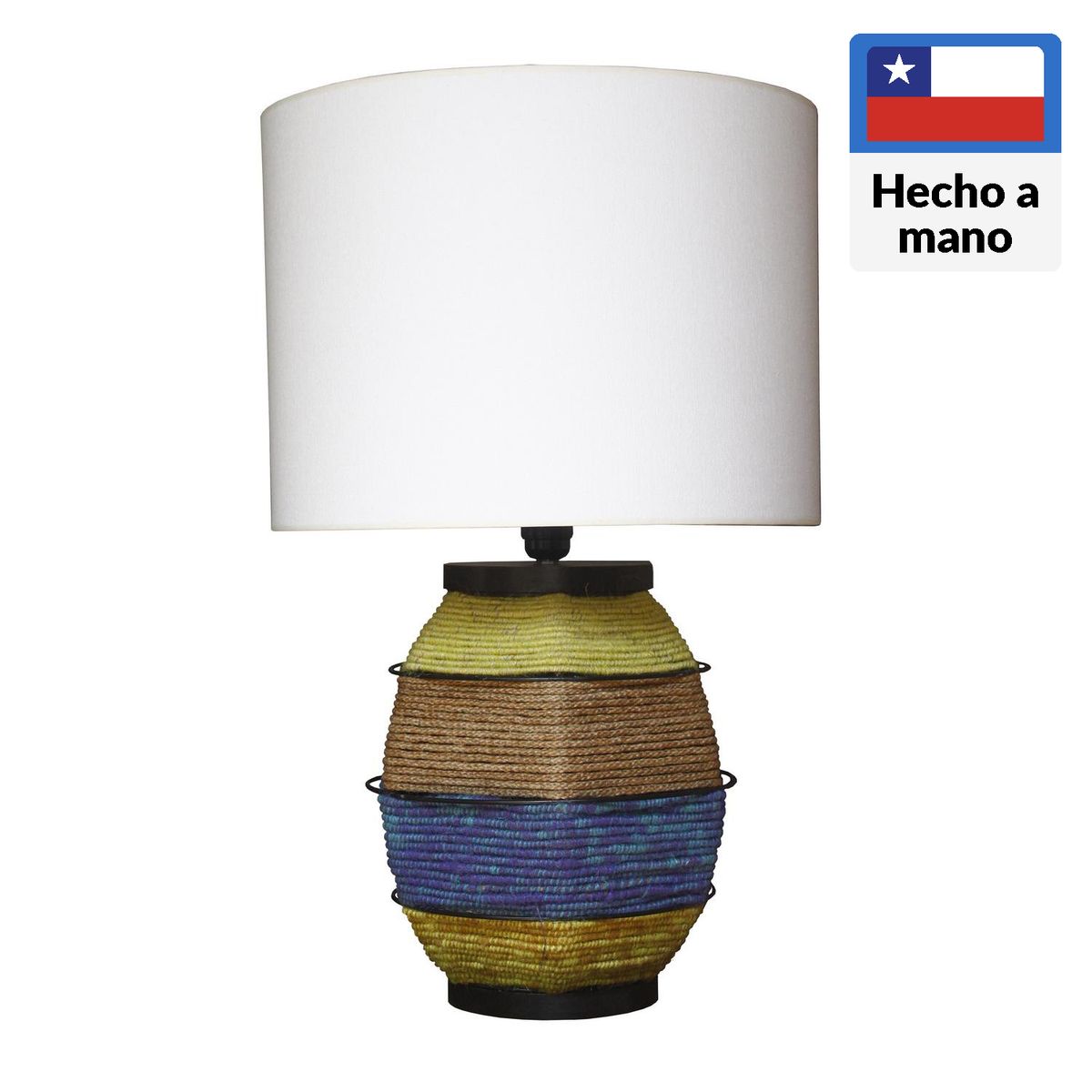 CAROLD STEVENS - Lámpara Mesa Cáñamo Multicolor 40x61 cm