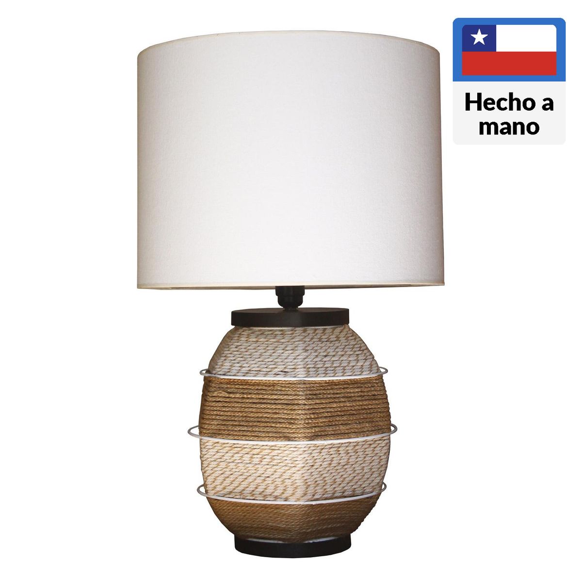 CAROLD STEVENS - Lámpara Mesa Cáñamo Café 40x61 cm