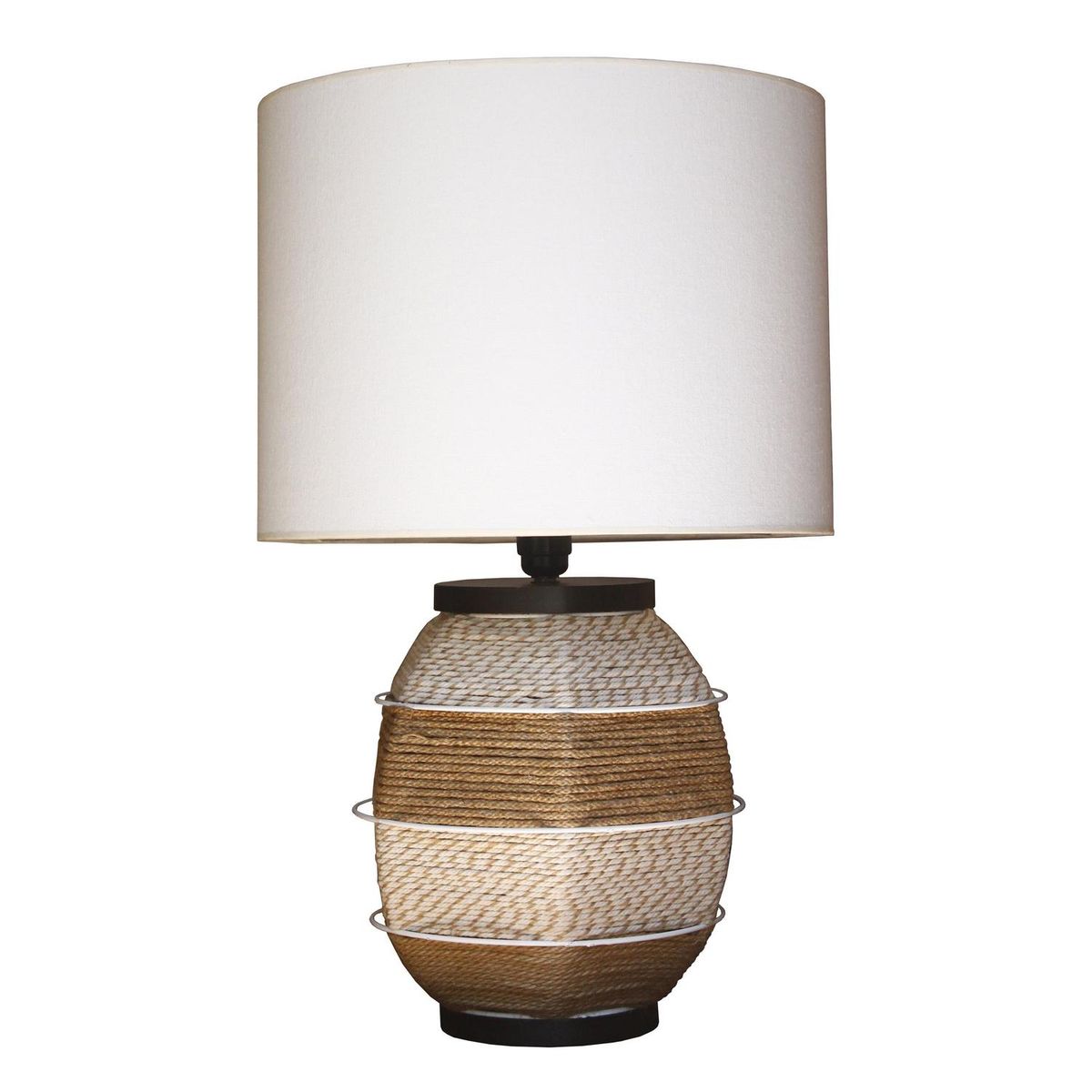 CAROLD STEVENS - Lámpara Mesa Cáñamo Café 40x61 cm