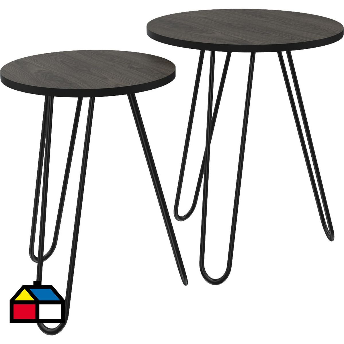 TUHOME - Set 2 mesas laterales coñac