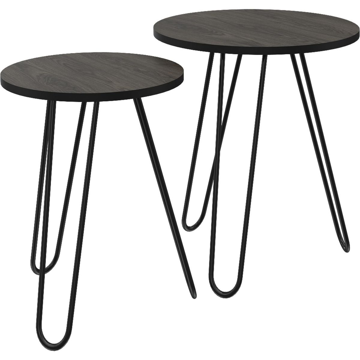 TUHOME - Set 2 mesas laterales coñac