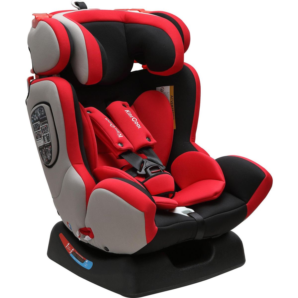KIDSCOOL - Silla de auto negro/rojo