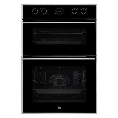 Horno inox doble cavidad capacidades de 57 y 31 litros.