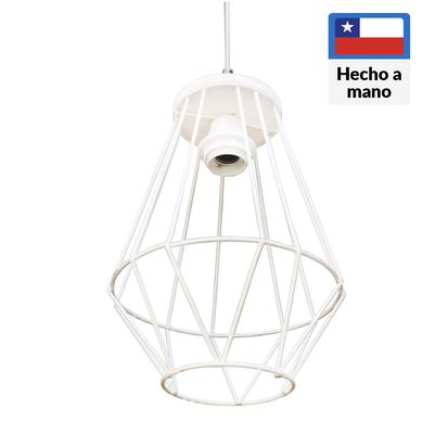 Lmpara colgante lgrima blanca metal 1 luz E27