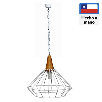 Lmpara colgante cono blanca metal 1 luz E27