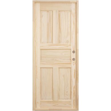 Puerta Pino 5 paneles Dual con perforacin 90 x 200 cm