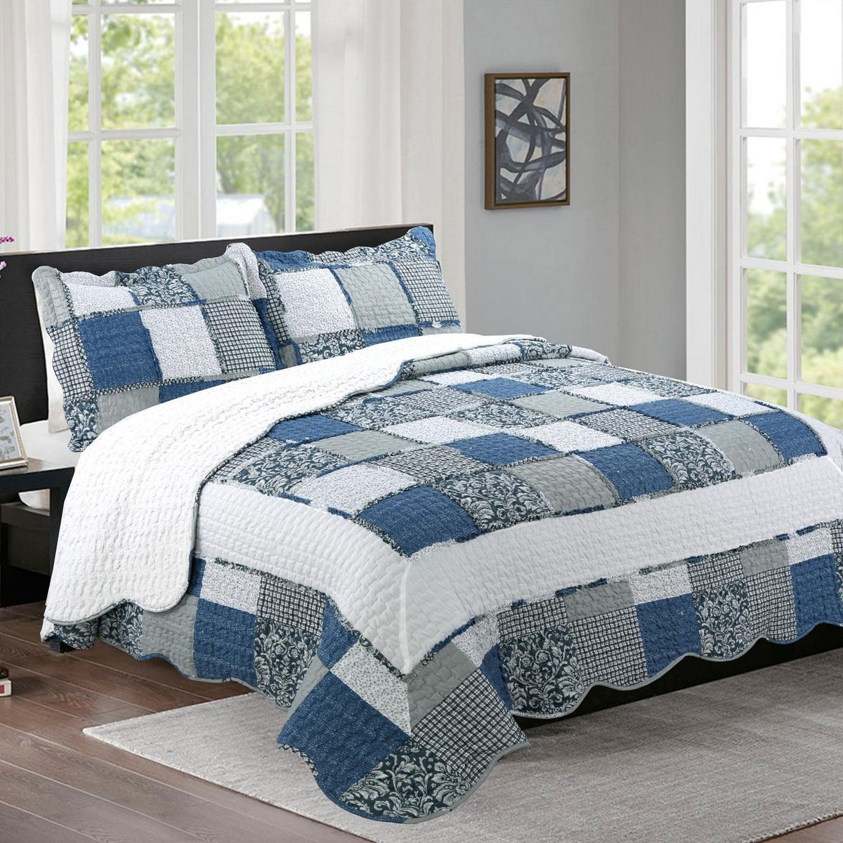 DORAL - Cubrecama Quilt King Sherpa Multicolor