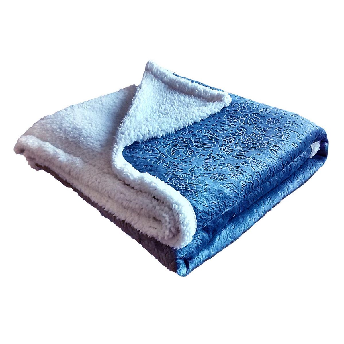 DORAL - Frazada Sherpa 3D 1.5 plazas Azul