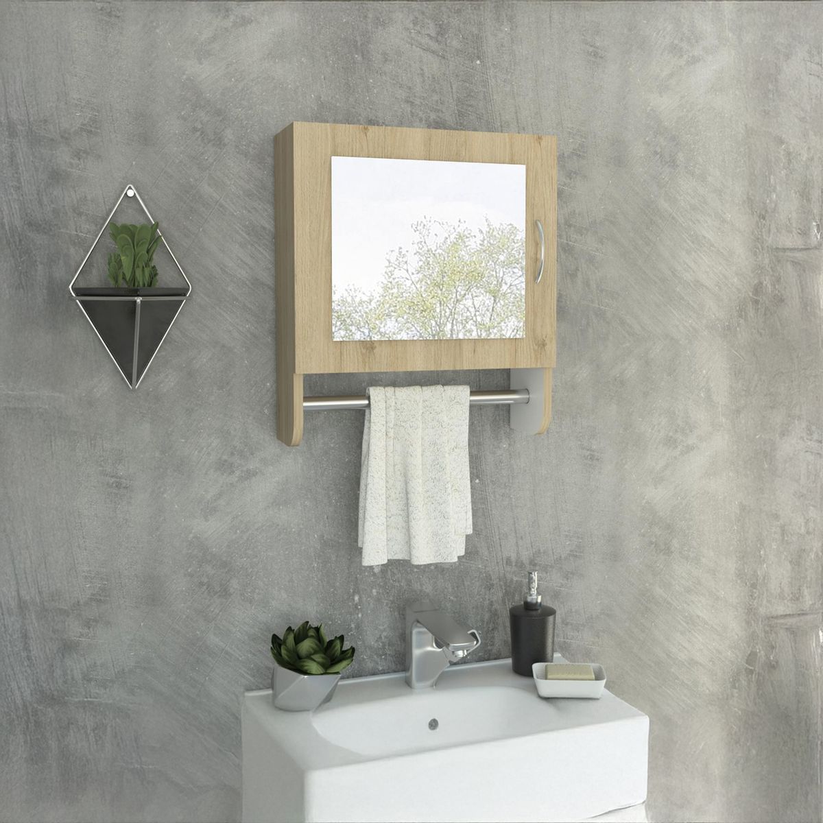 TUHOME - Botiquín 45x16x50 cm rovere