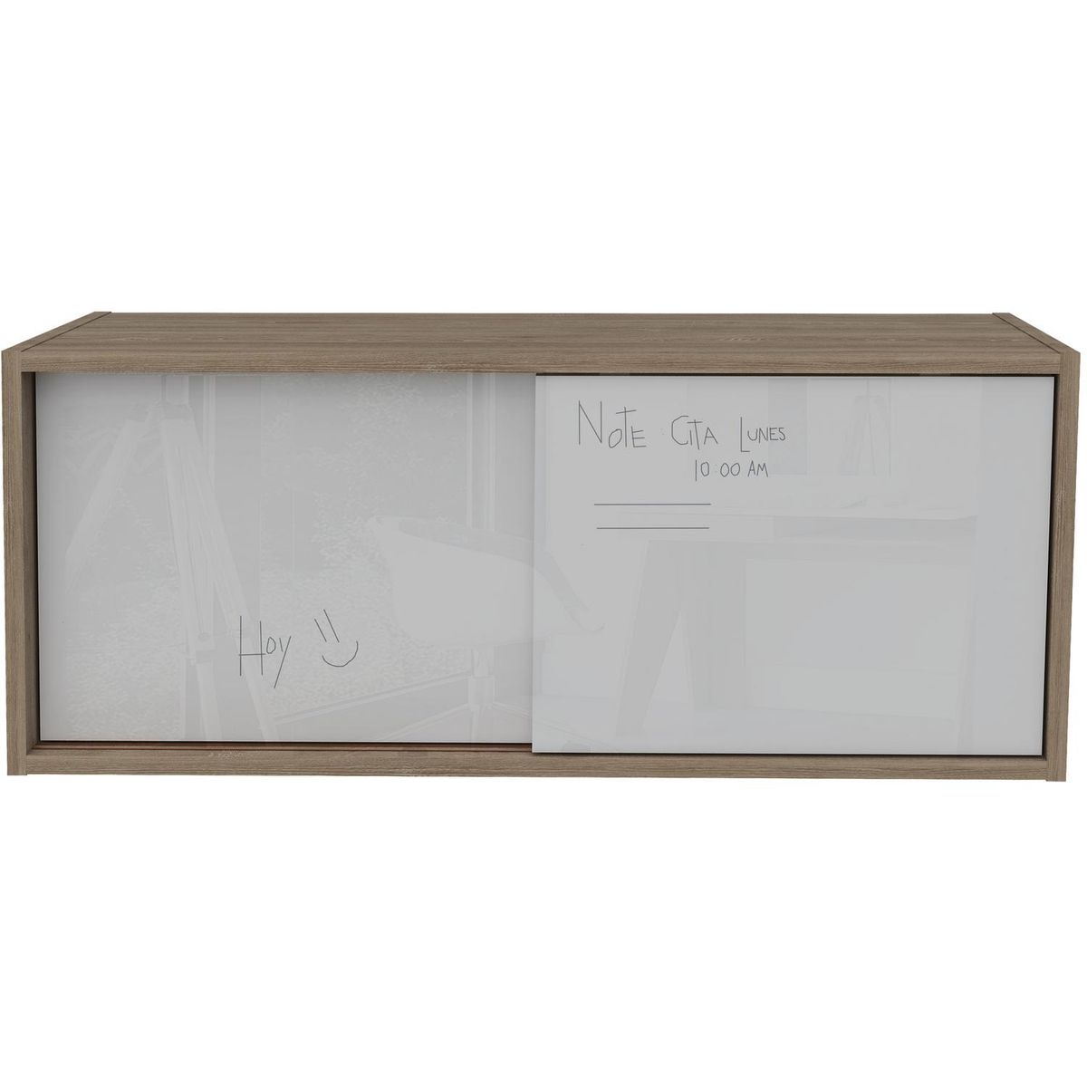 TUHOME - Repisa Note Melamina 1 Nivel(es) 81x33x33 cm Blanco/Miel