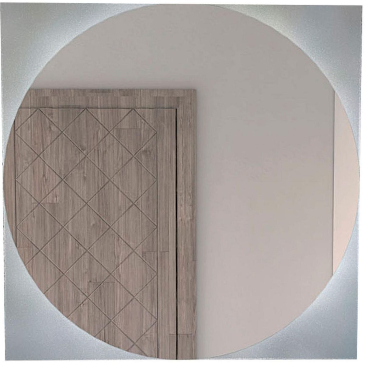 TUHOME - Espejo Baño Forma Redonda 60x60 cm Gris Salermo