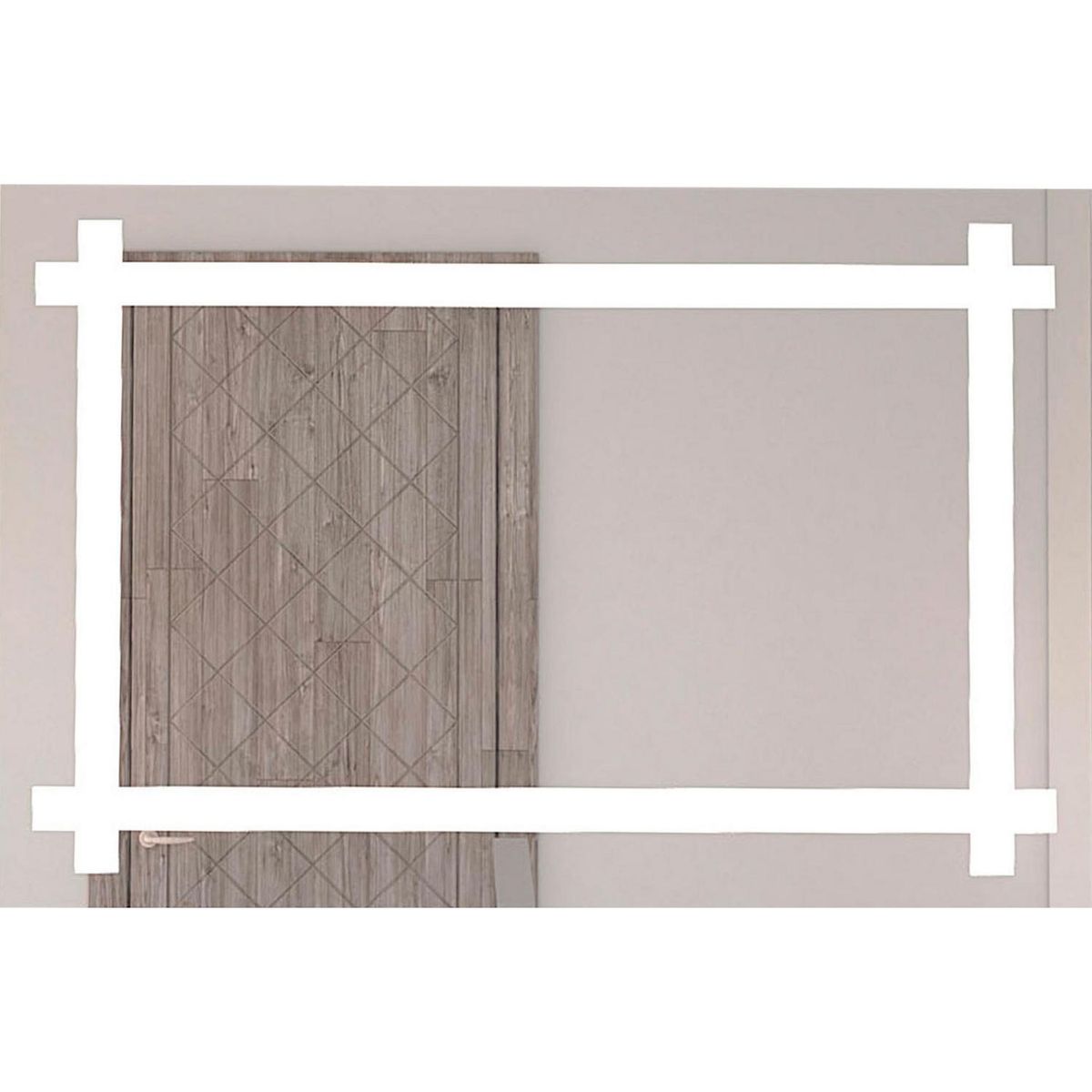 TUHOME - Espejo Baño Forma Rectangular 90x60 cm Gris Broni