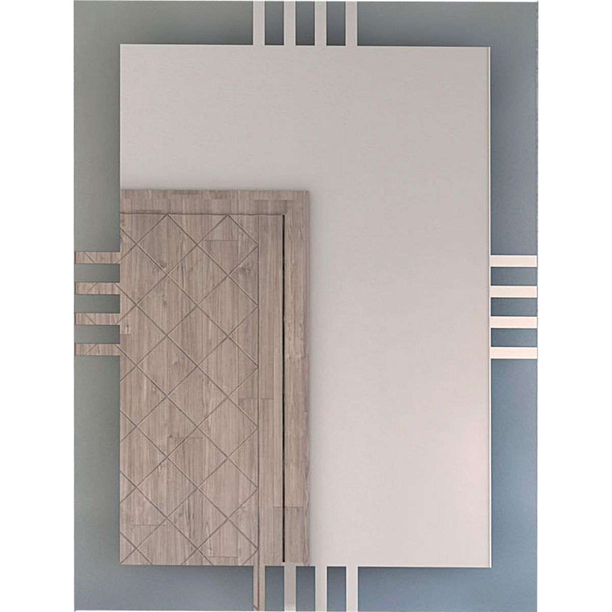 TUHOME - Espejo Baño Forma Rectangular 60x80 cm Gris Dali