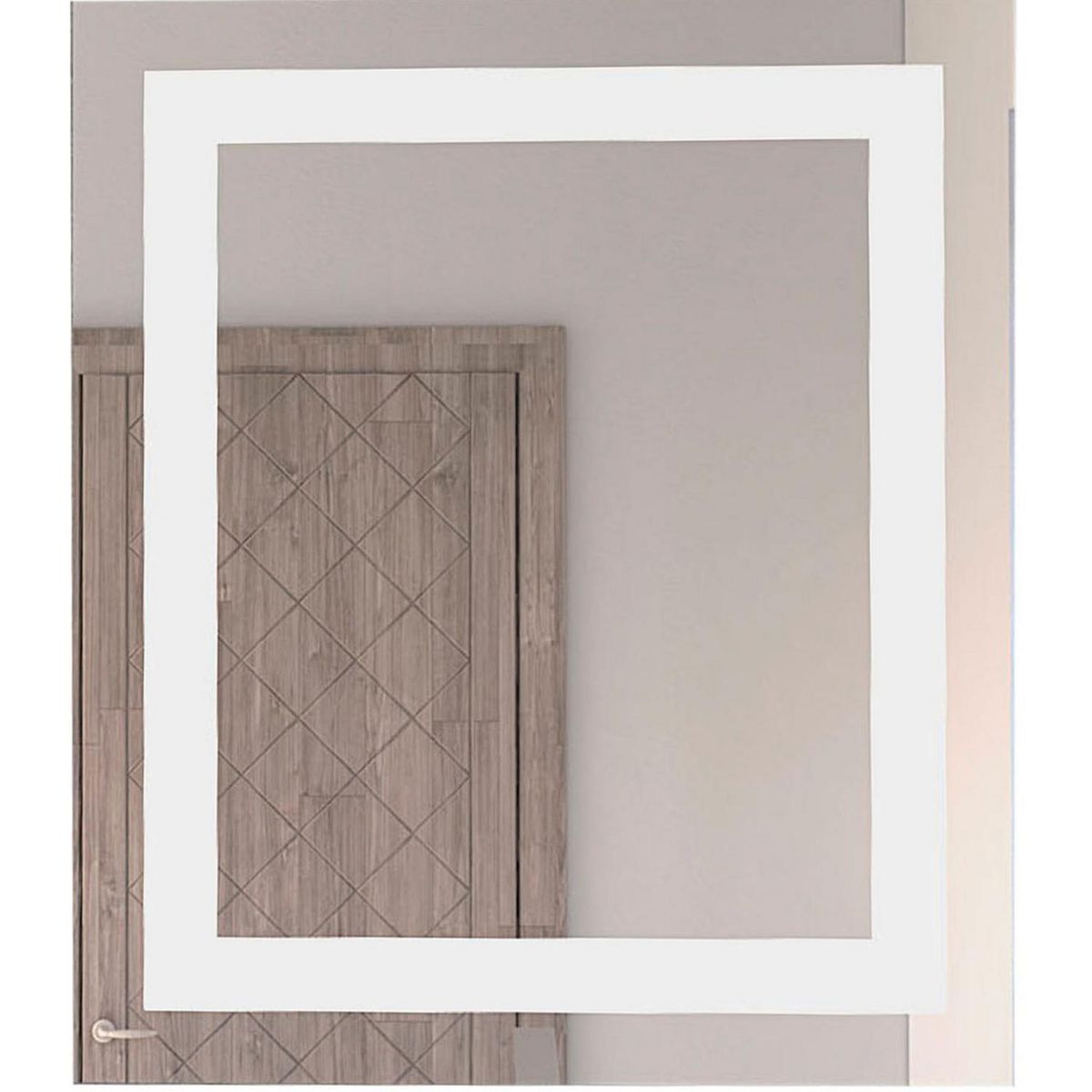 TUHOME - Espejo Baño Forma Rectangular 65x75 cm Gris Torino