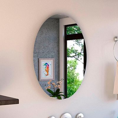 Imagen 2 del producto Espejo Pared Forma Ovalada 45x60 cm Gris Napoli
