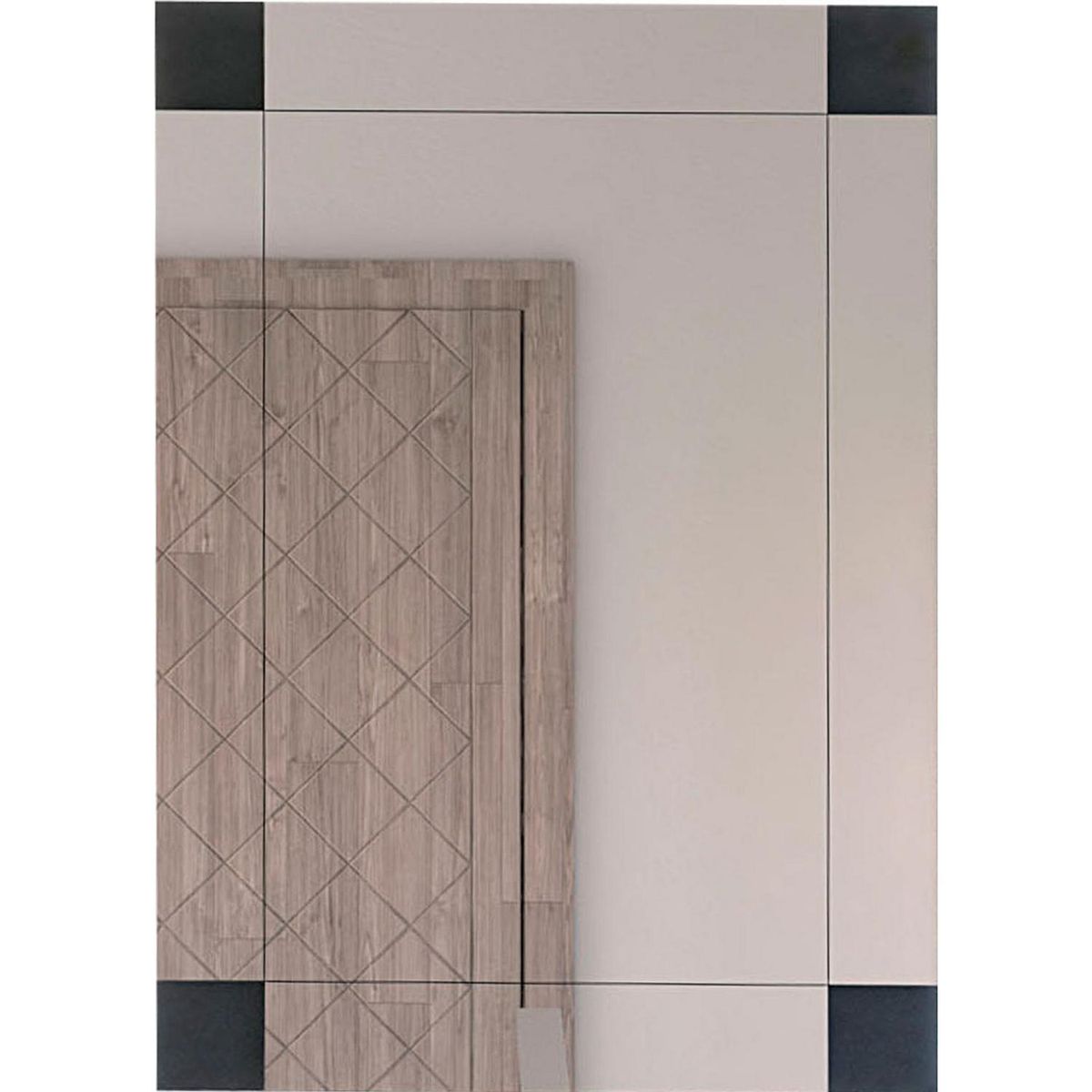 TUHOME - Espejo Baño Forma Rectangular 50x70 cm Gris Genova
