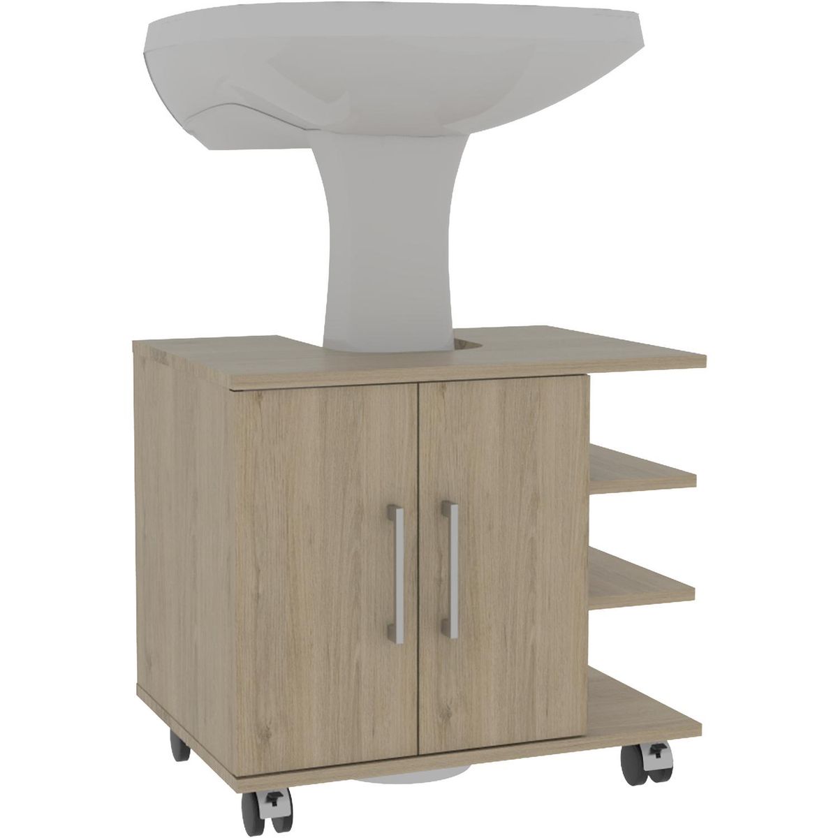 TUHOME - Mueble de baño 55x41,6x50 cm rovere