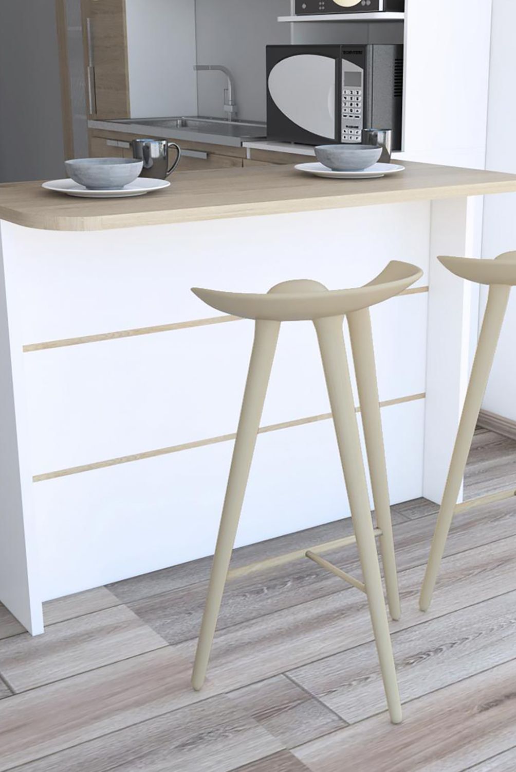 TUHOME - Isla de cocina 120x60x90 cm rovere