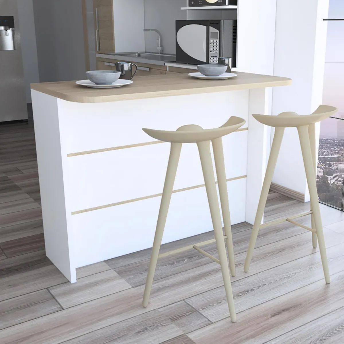 TUHOME - Isla de cocina 120x60x90 cm rovere