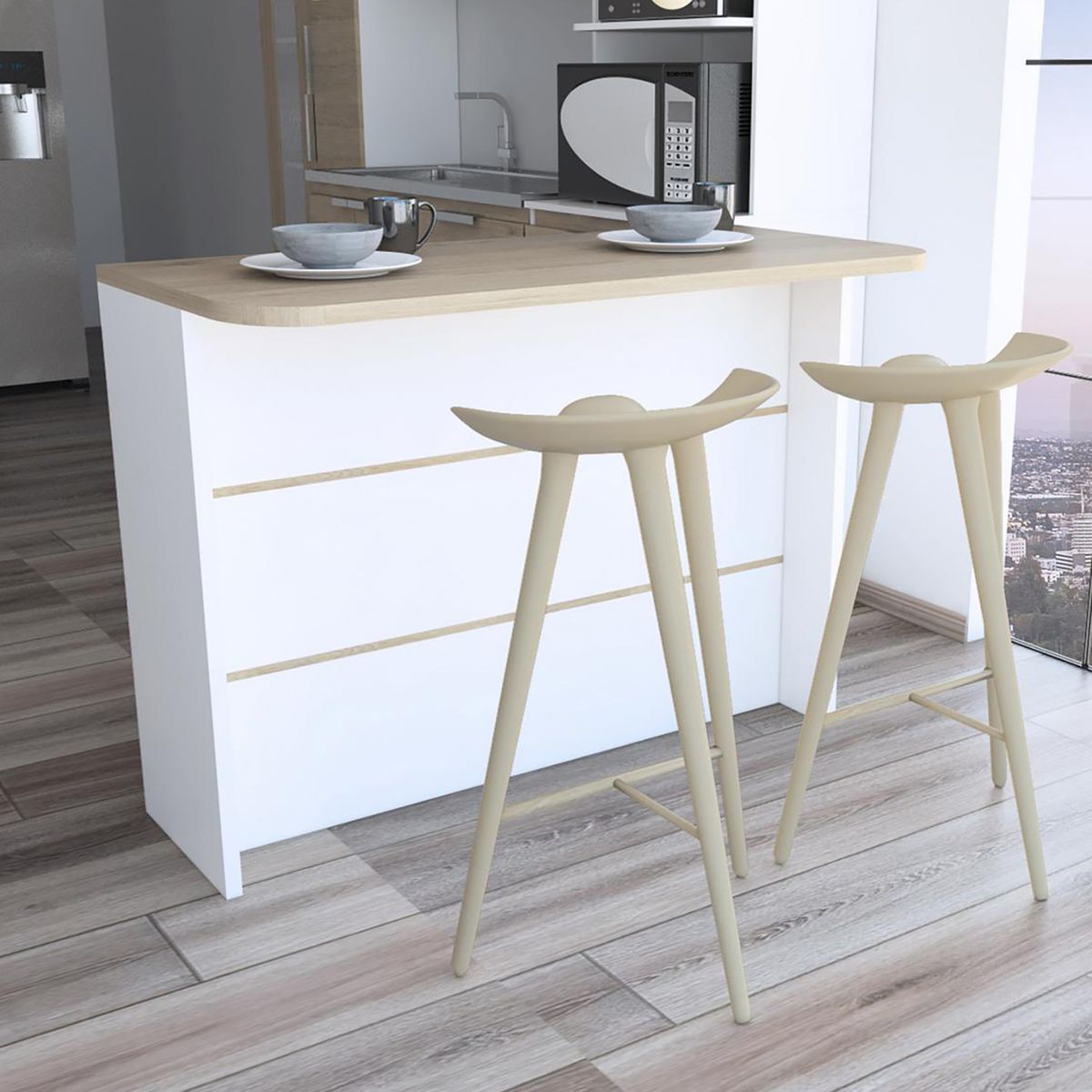 TUHOME - Isla de cocina 120x60x90 cm rovere