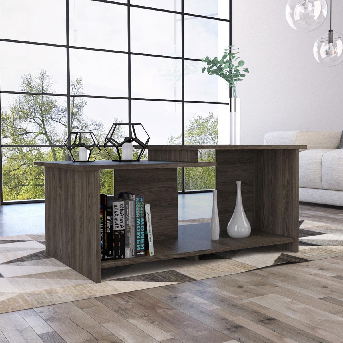 TUHOME - Mesa de centro 53,1x89,3x41,6 cm coñac