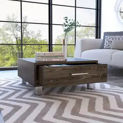 TUHOME - Mesa de centro 60x60x26,3 cm coñac