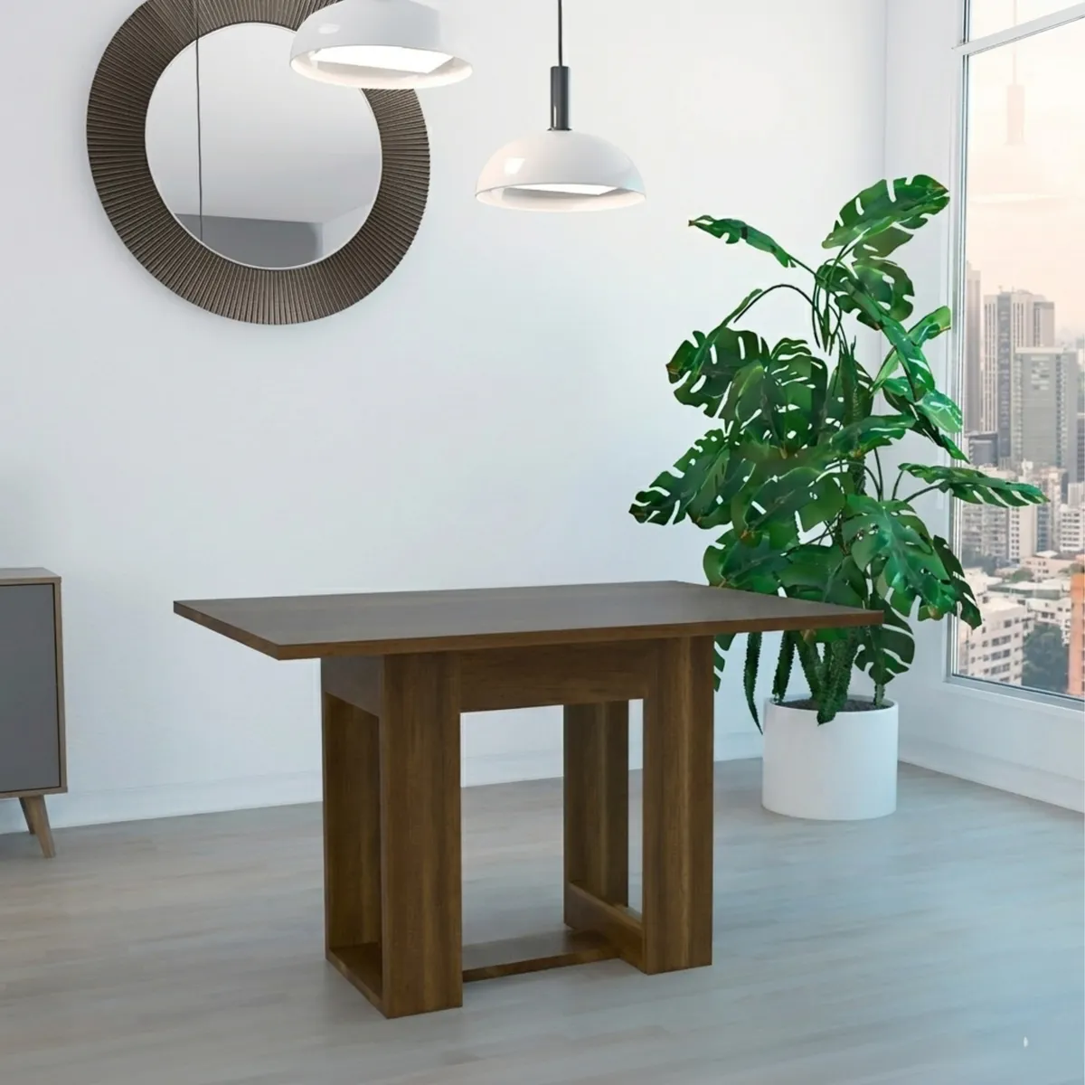 TUHOME - Mesa de comedor rectangular 120x85 cm