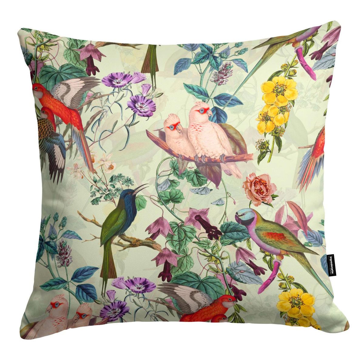 IMPRESIONARTE - Cojín floral and birds XII-II 40x40 cm