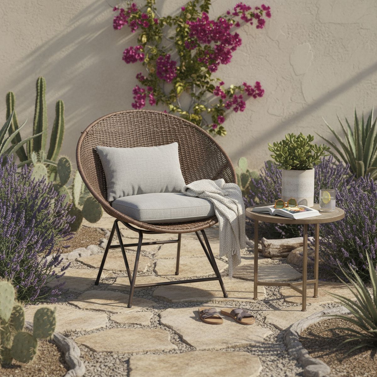 DECO MIMBRE - Sillón nido chocolate fibra natural