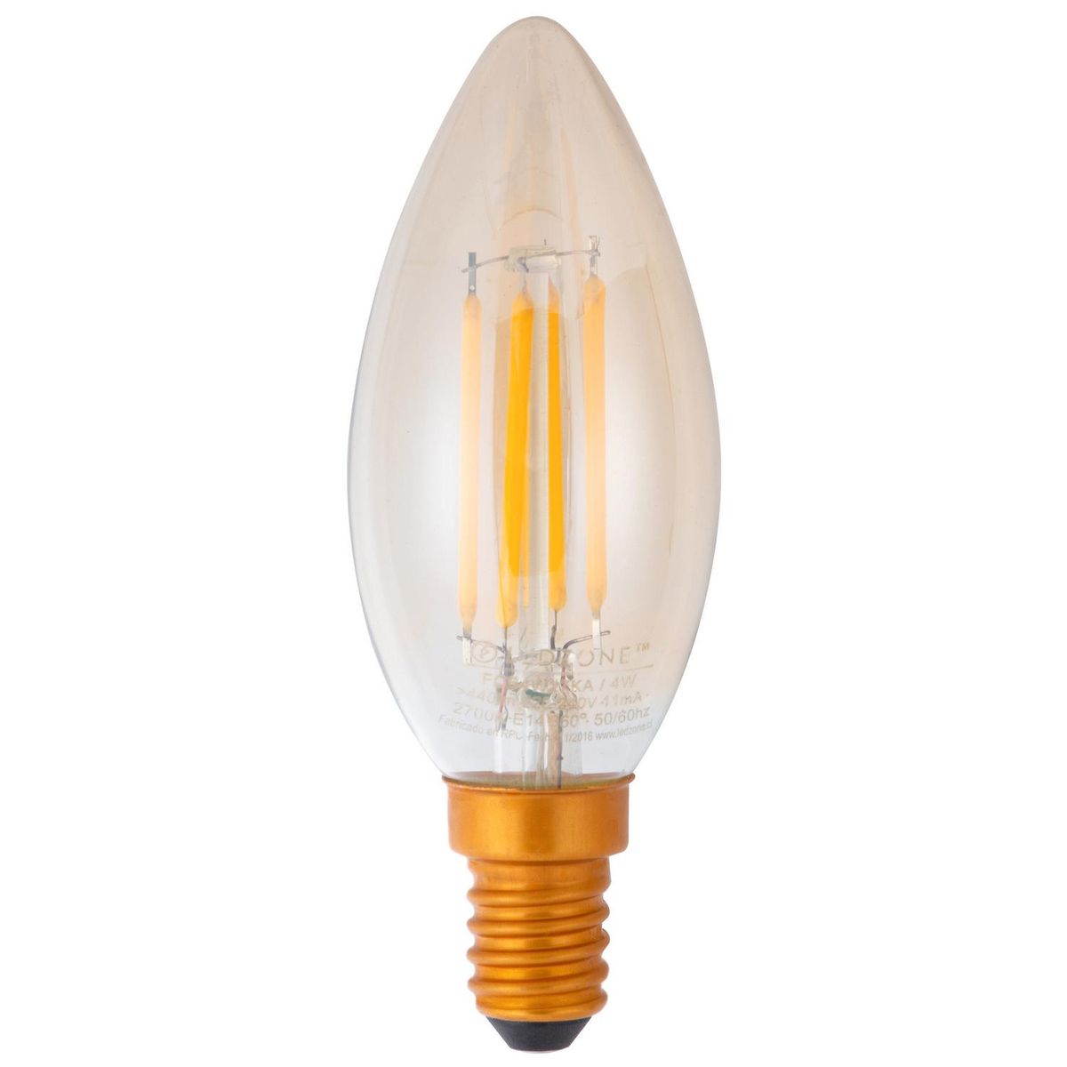LEDZONE - Ampolleta Led Vintage Vela 4 W E14 440 lm Luz Cálida