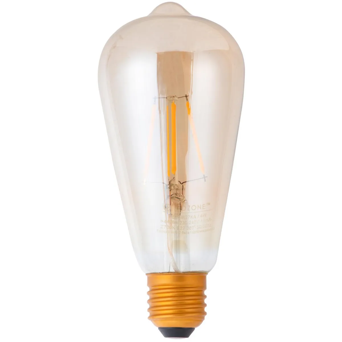 LEDZONE - Ampolleta Led Vintage Pera 4 W E27 440 lm Luz Cálida