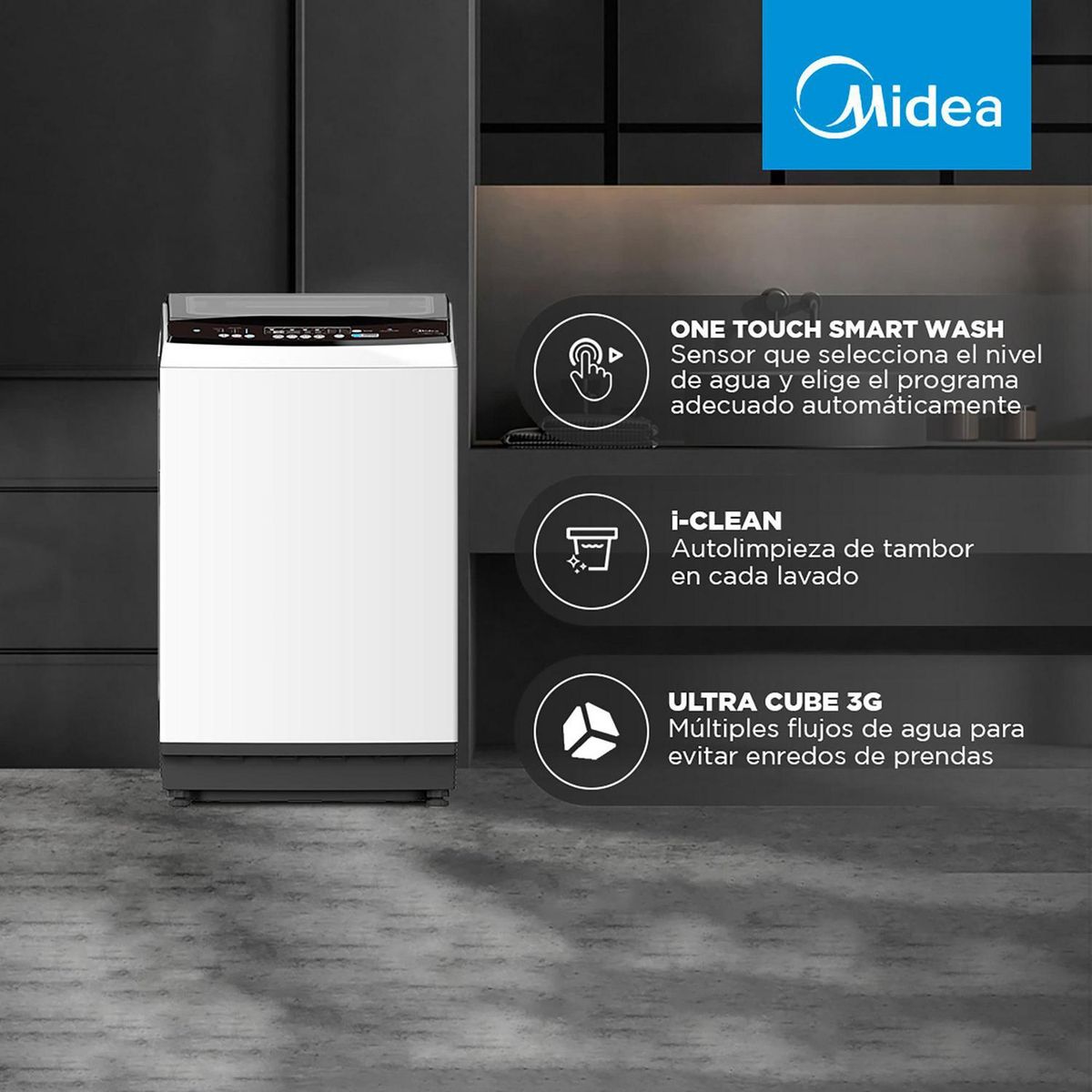 MIDEA - Lavadora Carga Superior 14 kg Blanco MLS-140BSC03T