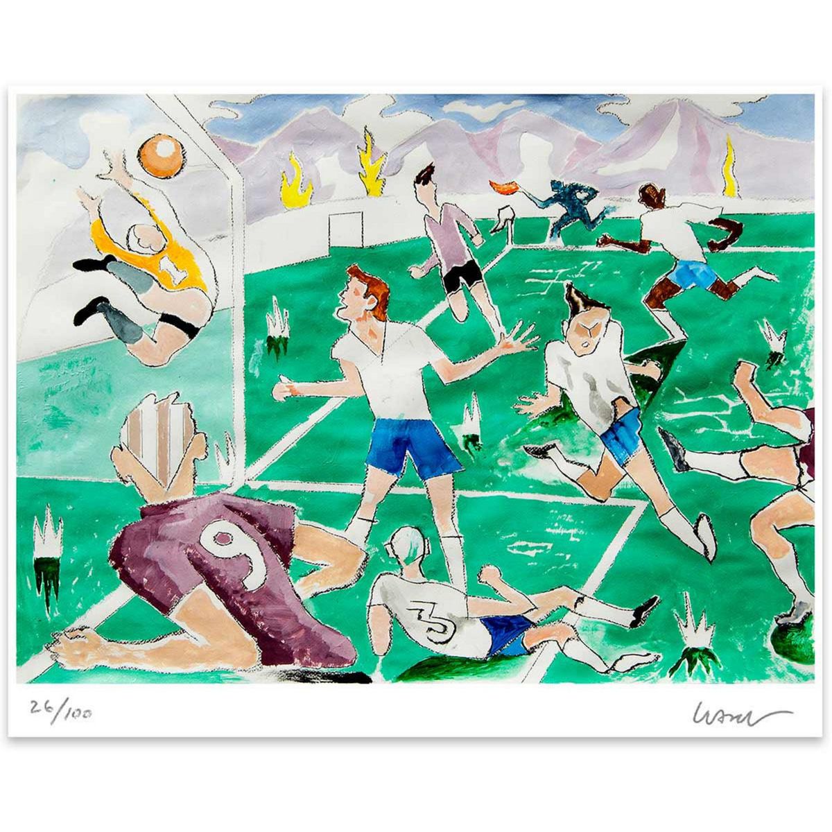 ARTEFACTORY - Grabado 50x70 cm Fútbol artista Andrés Gana