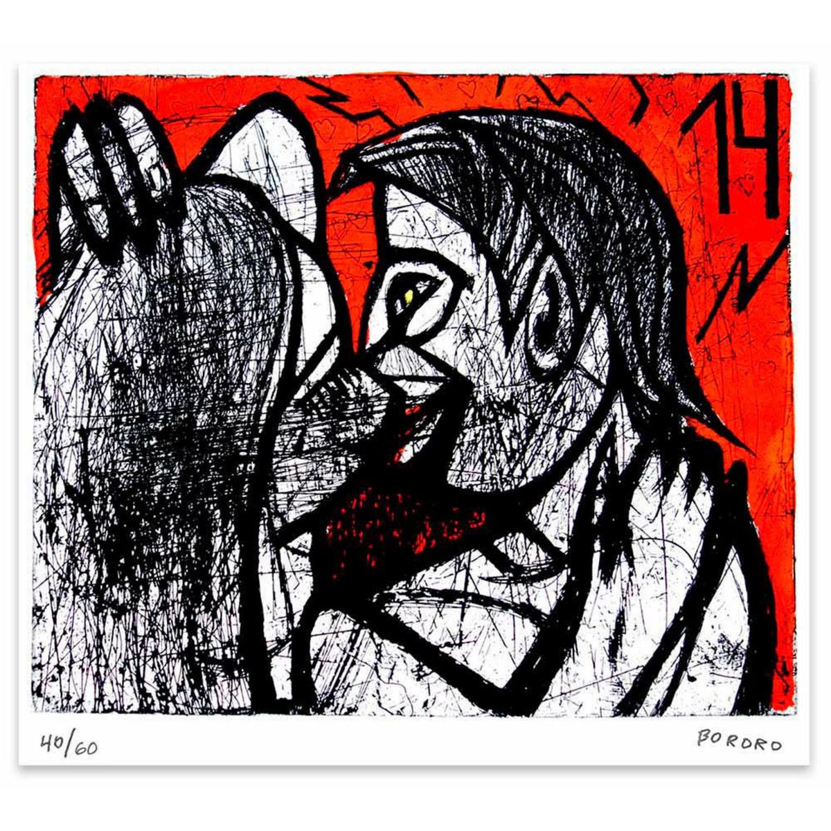 ARTEFACTORY - Grabado 50x70 cm Beso artista Bororo
