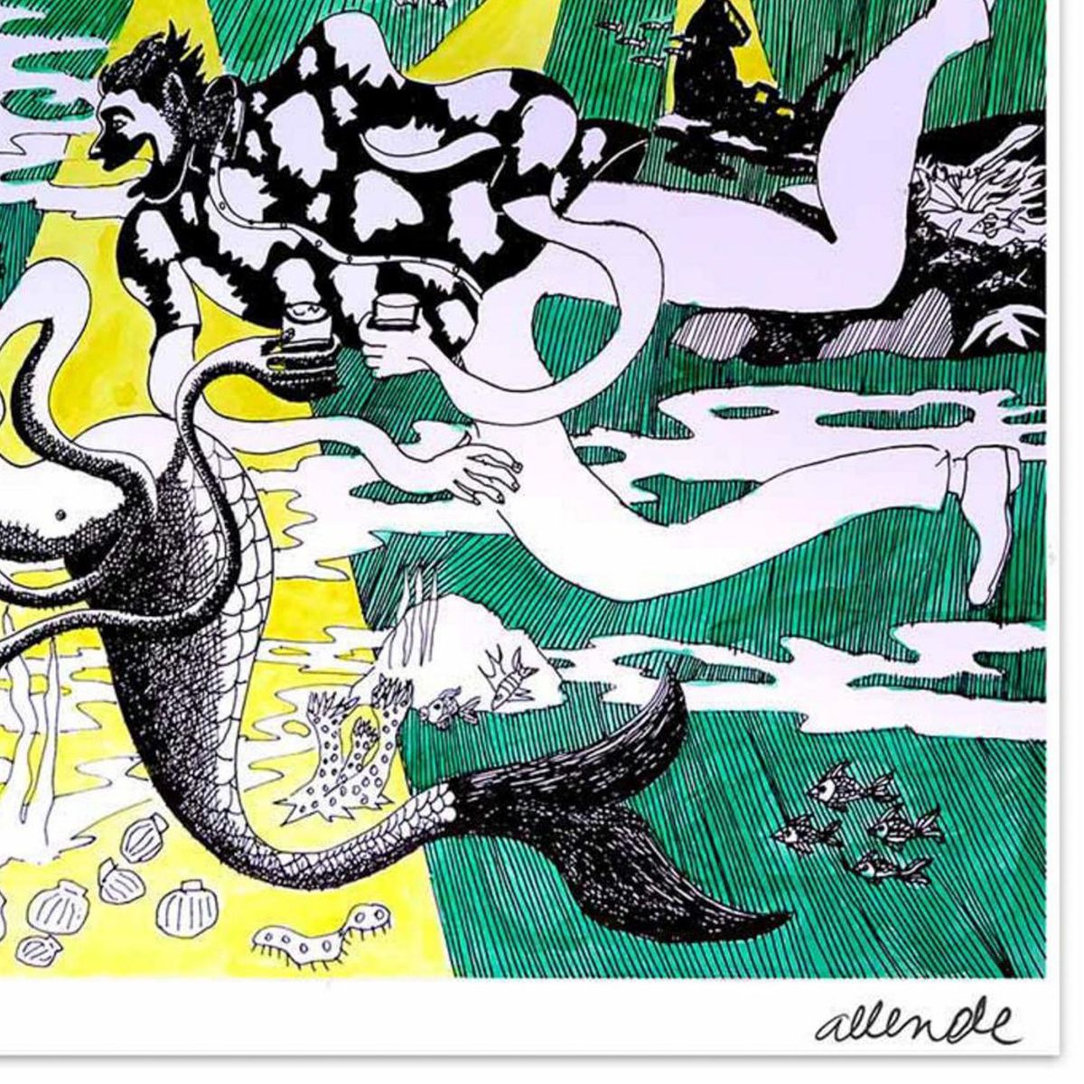 ARTEFACTORY - Grabado 50x70 cm Sirena artista Fernando Allende