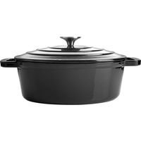Olla ovalada con tapa 28 cm hierro negra