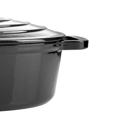 Imagen 2 del producto Olla ovalada con tapa 28 cm hierro negra