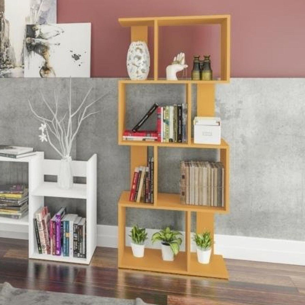 HOGA - Estante MDP 4 Nivel(es) 60x144x29 cm Amarillo