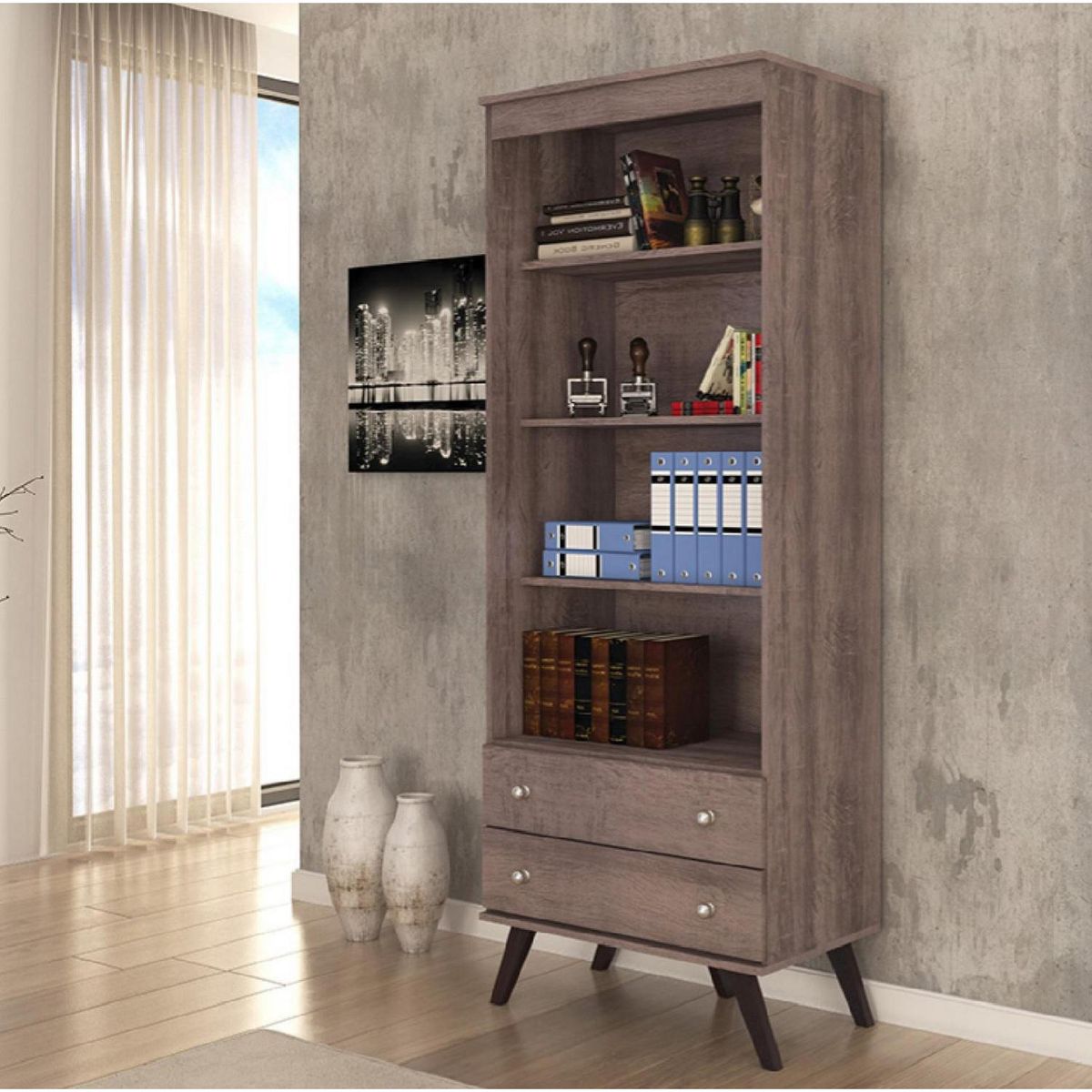 HOGA - Estante MDP 4 Nivel(es) 70x182x41 cm Café