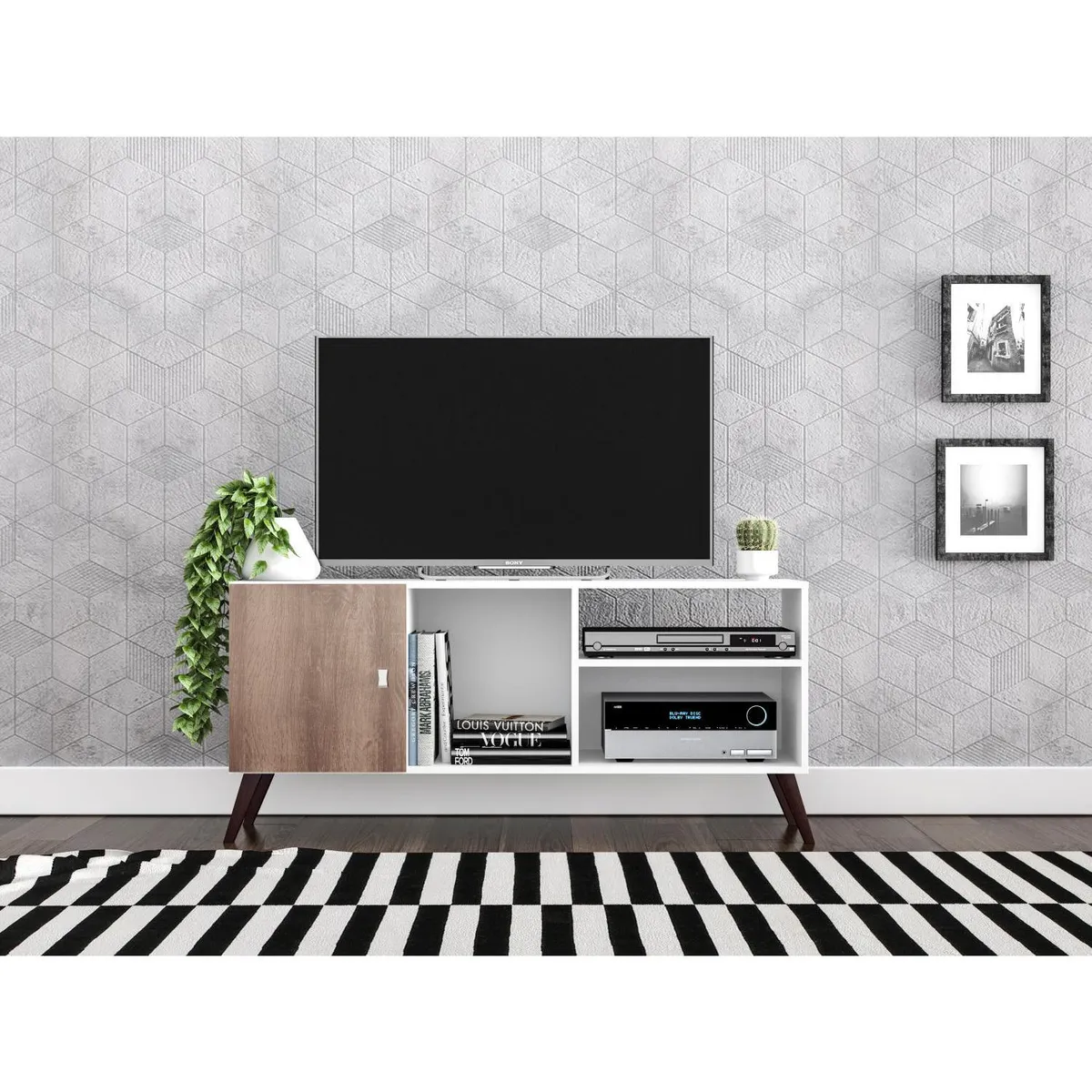 HOGA - Rack de TV 55 " 130x37x57 Blanco