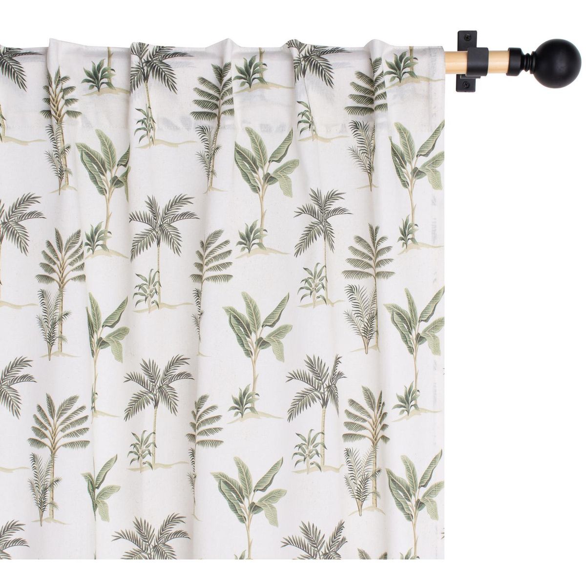 ATMOSPHERA HOME - Cortina tela 140x230cm Tropical Toi blanco/verde