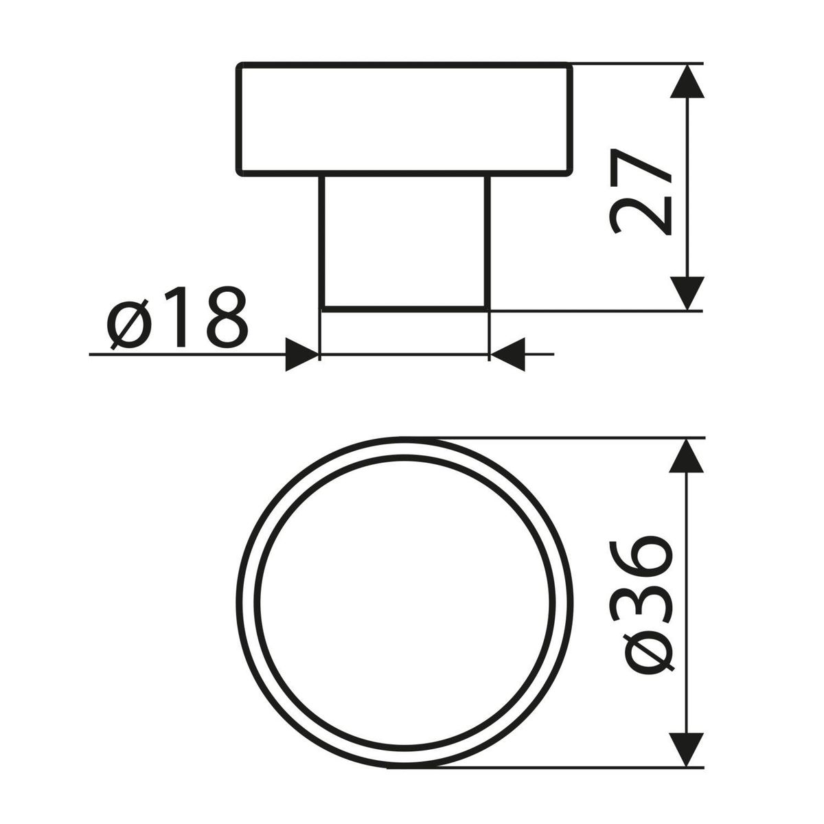 FIXSER - Pomo 36 mm madera