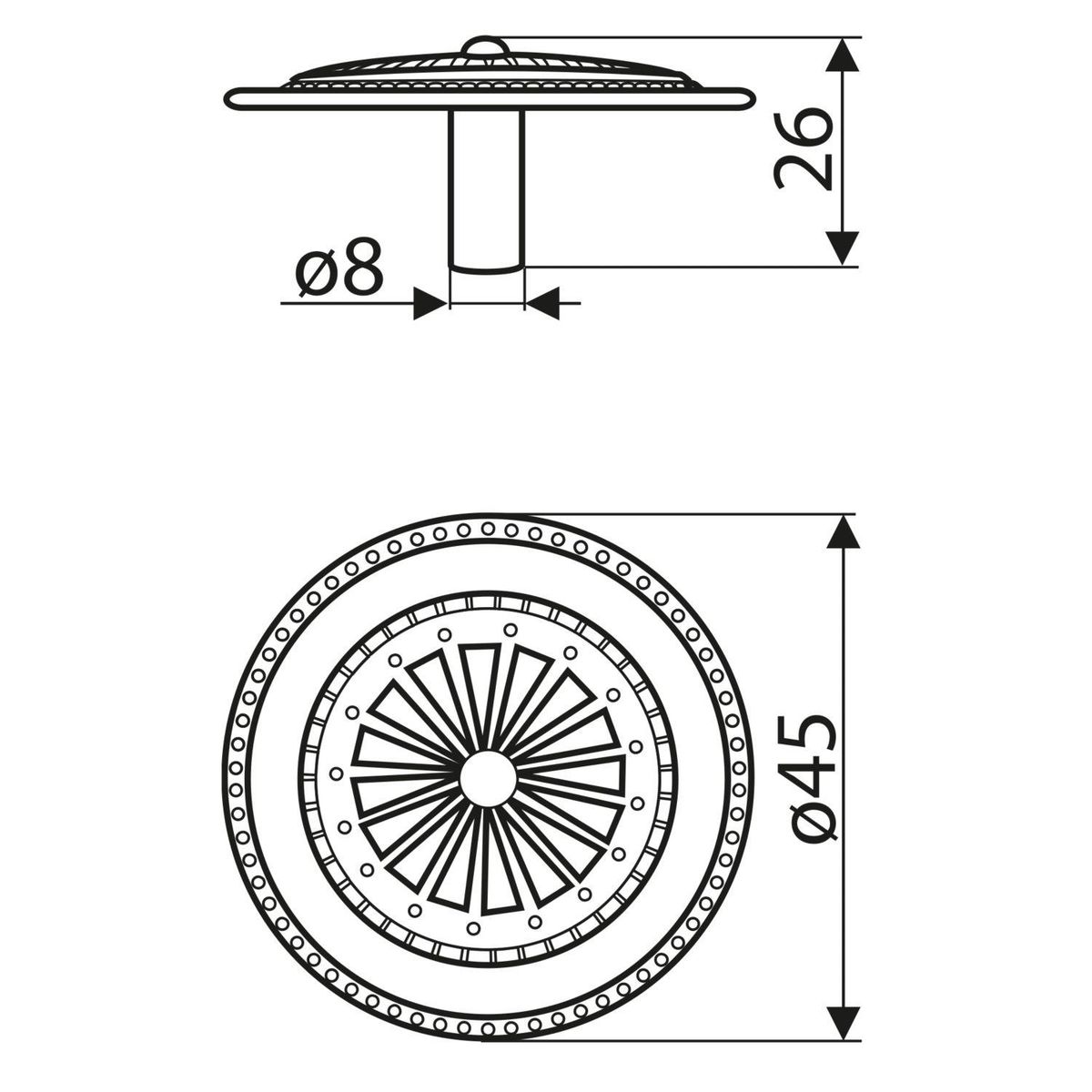 FIXSER - Pomo 45 mm Zamak cuero