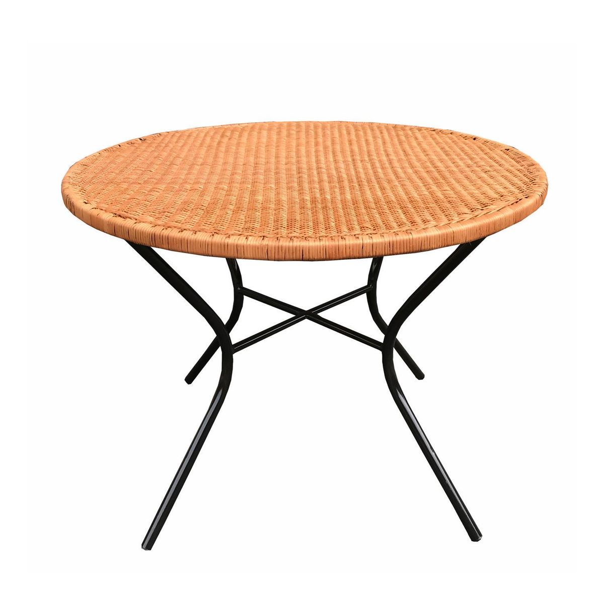 DECO MIMBRE - Mesa de Comedor Redonda Fierro 100x75x100 cm Natural