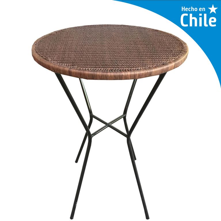 Mesa de Bar Redonda Fierro 70x100x70 cm Negro/café