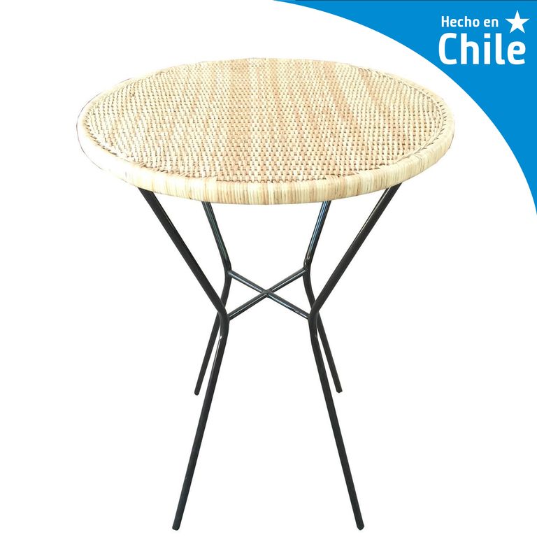 Mesa de Bar Redonda Fierro 70x100x70 cm Blanca
