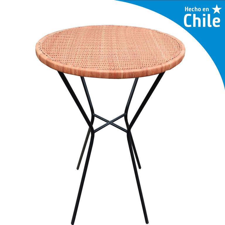 Mesa de Bar Redonda Fierro 70x100x70 cm Natural