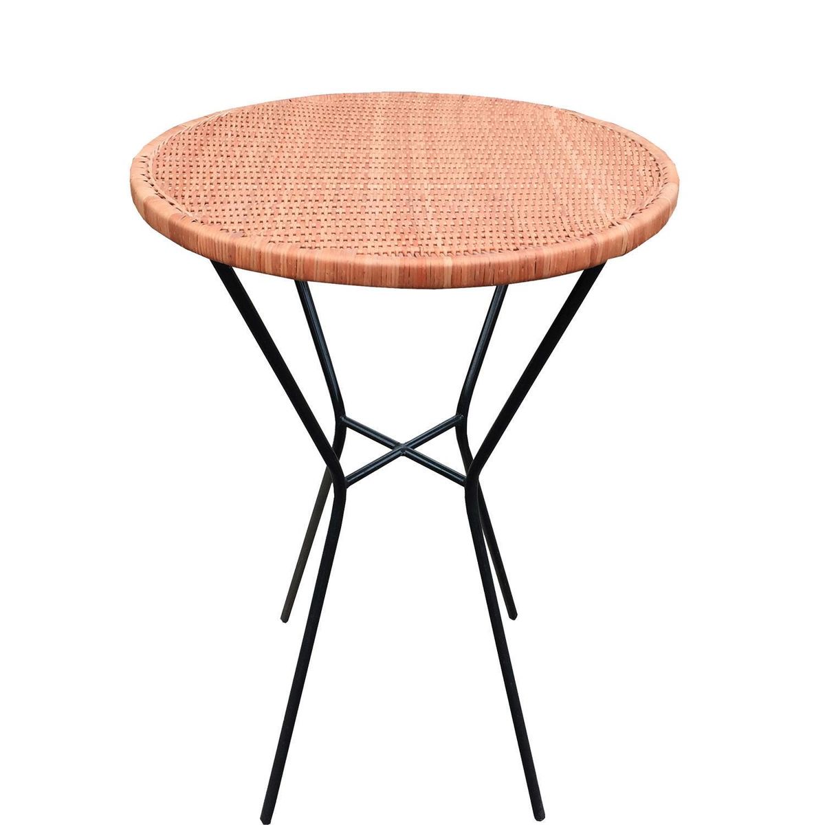 DECO MIMBRE - Mesa de Bar Redonda Fierro 70x100x70 cm Natural